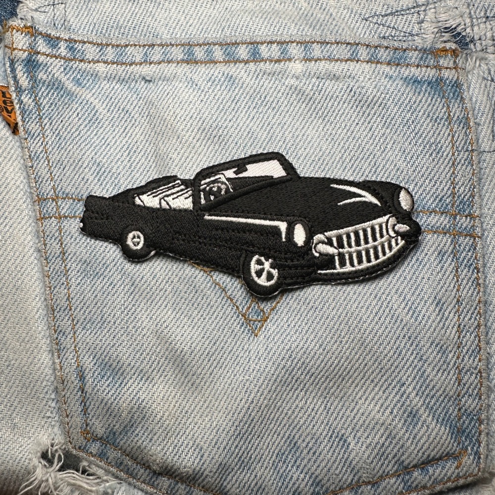 Classic Coverible Car Patch Embroidered Patch Iron On Sew On Black Automobile‎